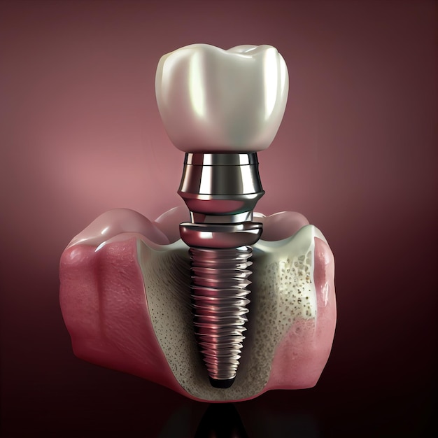 Foto ilustração de implante dentário