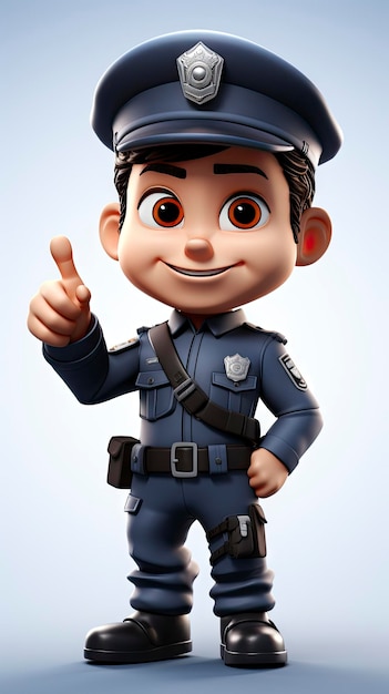 Ilustração de jovem policial animado do Junior Guardian
