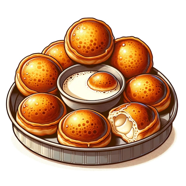 Ilustração de Kanom Krok de comida típica tailandesa