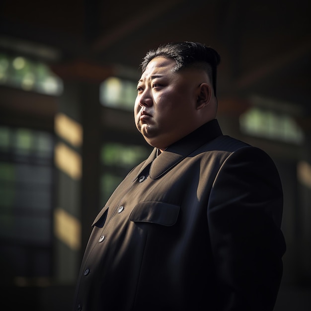 Ilustração de kim jong-un tiro lateral 60mm lente fov cinematográfico