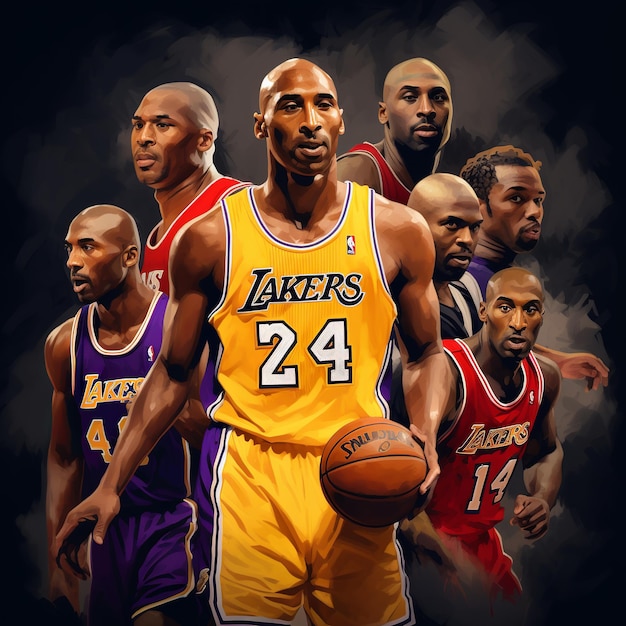 Foto ilustração de kobe bryant michael jordan kareem