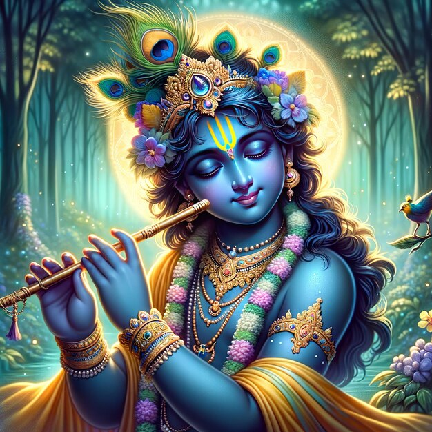 Ilustração de Krishna Janmashtami shree krishna