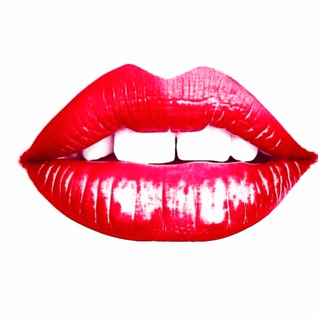 Foto ilustração de lábios vermelhos
