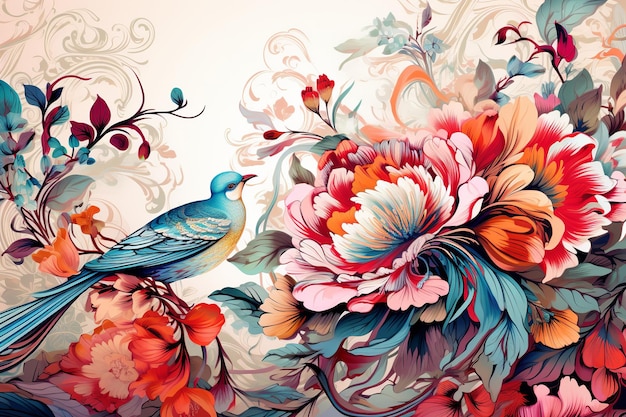 ilustração de lindo padrão ornamental floral oriental com