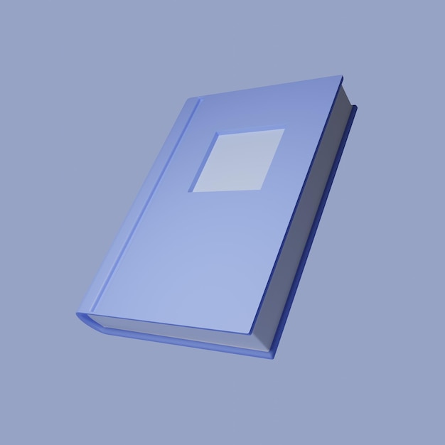 Foto ilustração de livro 3d livro azul em fundo azul