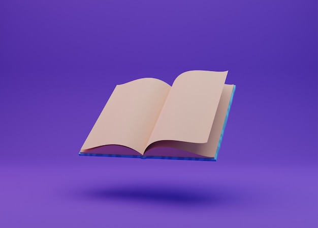 Foto ilustração de livro, renderização em 3d