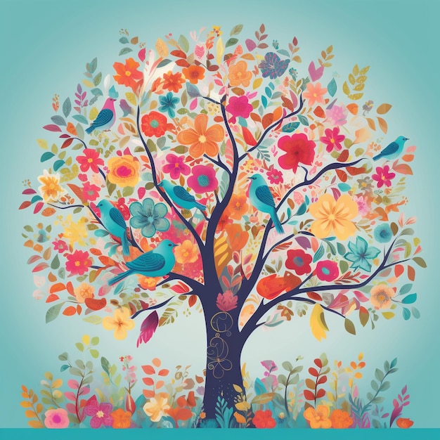 Foto ilustração de logotipo de árvore folha de outono de estilo tropical