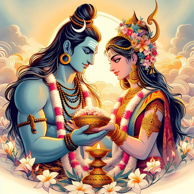 Ilustração de Lord Shiv Parvati