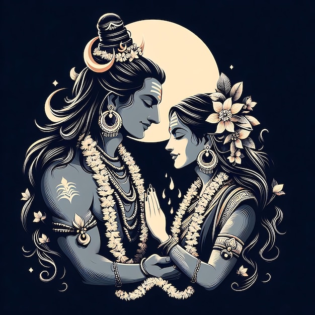 Ilustração de Lord Shiv Parvati