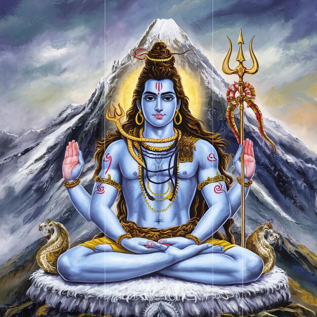 Foto ilustração de maha shivratri do senhor shiva ilustração para maha shivlatri