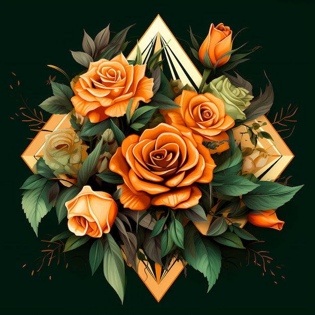 Ilustração de mandala floral