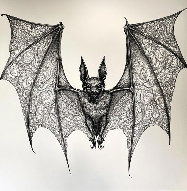 Foto ilustração de morcego ornamentado