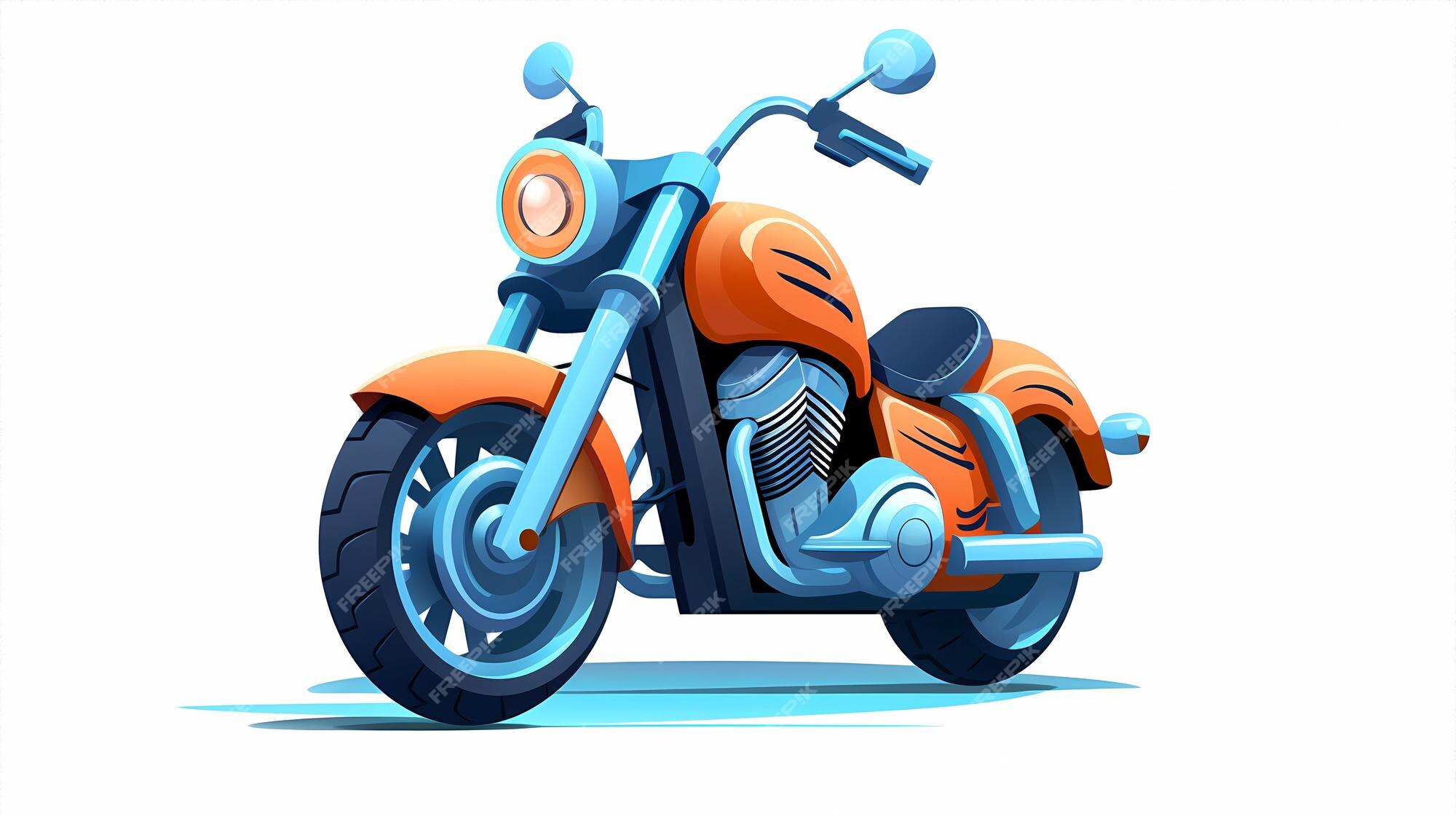 Moto Dos Desenhos Animados Moto Azul Locomotiva Motocicleta PNG