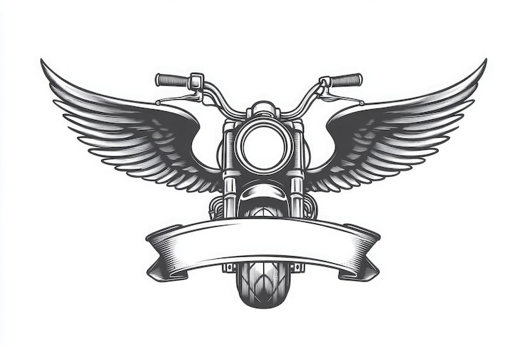 Foto ilustração de motocicleta harley de estética mínima