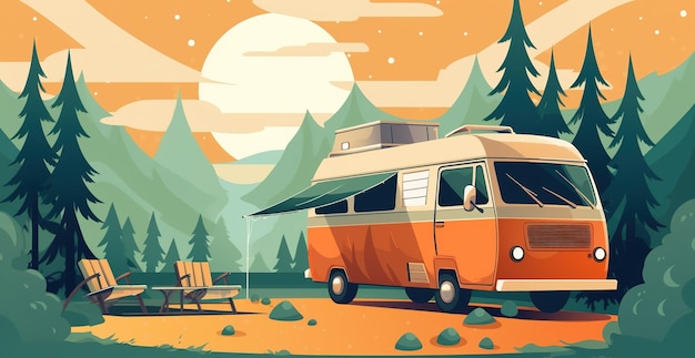 ilustração de motorhome