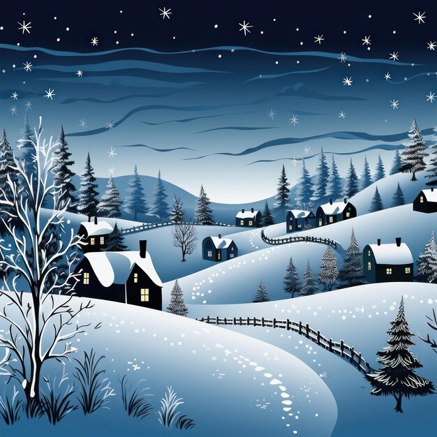ilustração de natal nevada cena de inverno fundo design de férias festivas