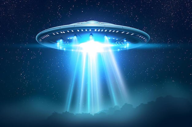 Ilustração de naves espaciais alienígenas UFO ilustração de conceito de disco voador alienígena