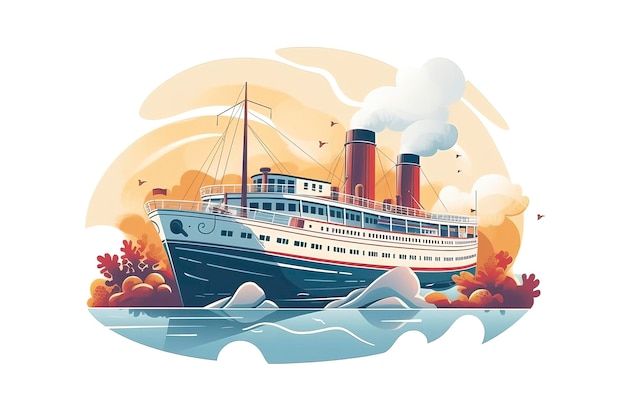 Ilustração de navio Ilustração de transporte IA generativa