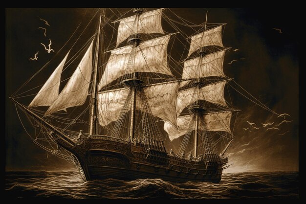 Ilustração de navio
