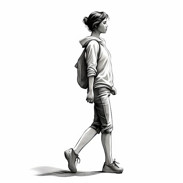 Ilustração de oclusão ambiental de uma mulher andando com muletas