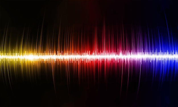 Ilustração de onda sonora curva multicolorida