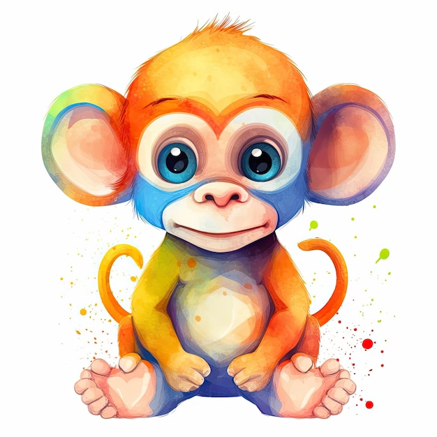 Macaco Sorrindo, Ícone De Desenho Animado Sobre Fundo Branco. Design  Colorido. Royalty Free SVG, Cliparts, Vetores, e Ilustrações Stock. Image  75569452