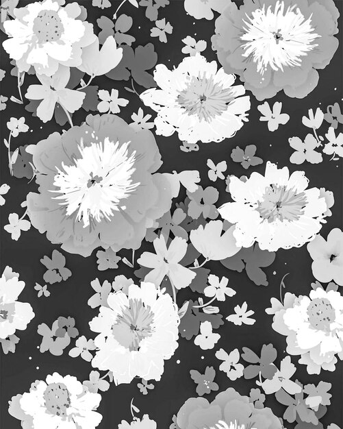 ilustração de padrão de design de fundo de doodle floral sem costura