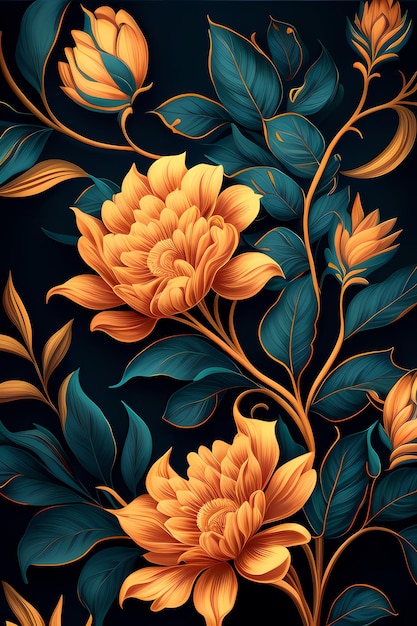 Ilustração de padrão de flor de arte abstrata, design de fundo artístico de beleza