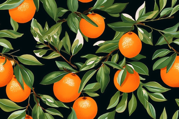 Ilustração de padrão de mandarina