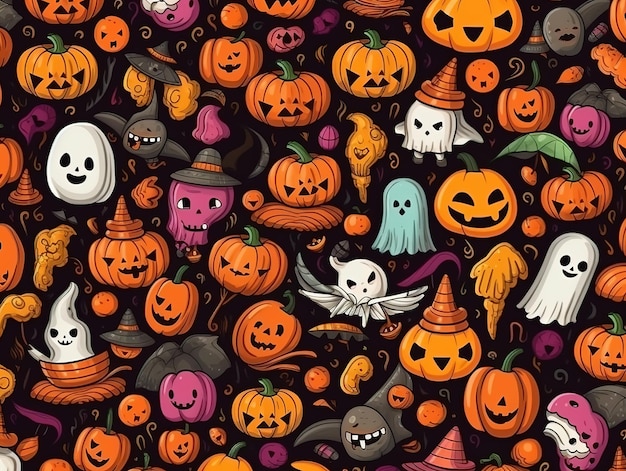 Ilustração de padrão de tema de Halloween