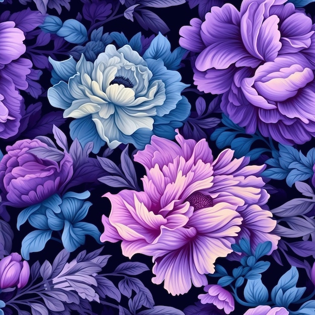 Ilustração de padrão floral sem emenda