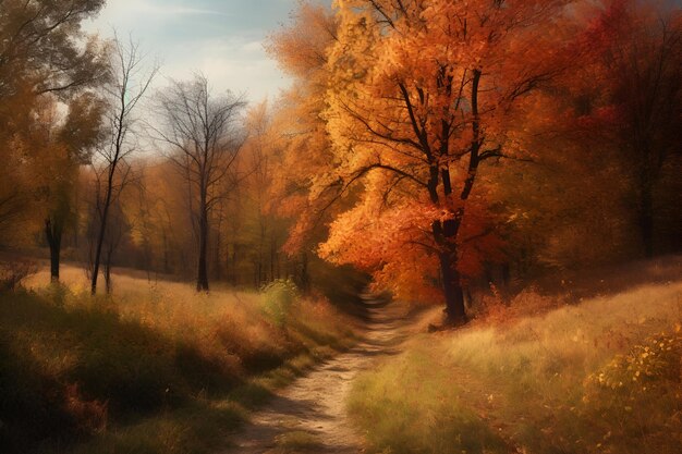 Ilustração de paisagem de outono