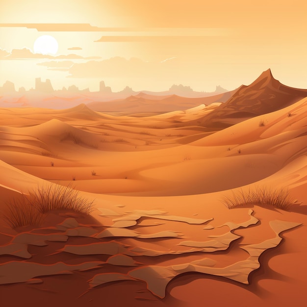 Ilustração de paisagem do deserto