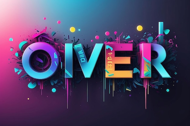 Ilustração de palavras vetoriais Game Over Play Again em design de glitch de ruído cibernético Para páginas da web de banner de jogos Efeito de letras de três cores sem deslocamento