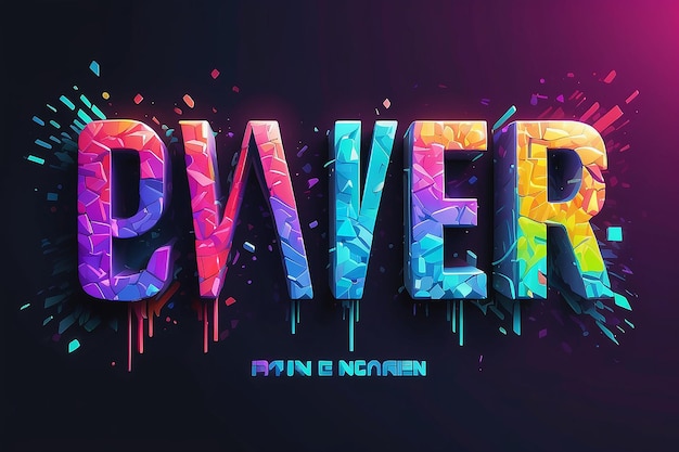 Ilustração de palavras vetoriais Game Over Play Again em design de glitch de ruído cibernético Para páginas da web de banner de jogos Efeito de letras de três cores sem deslocamento