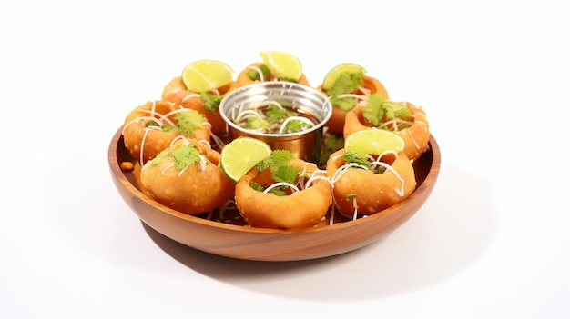 Foto ilustração de panipuri ou golgappa é um lanche de rua popular