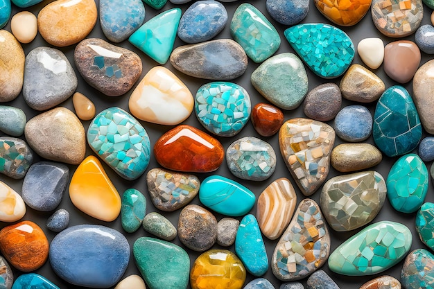 Ilustração de pedras ornamentais multicoloridas