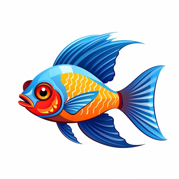 Ilustração de peixe arco-íris de boca grande silhueta de peixe-espada vetor