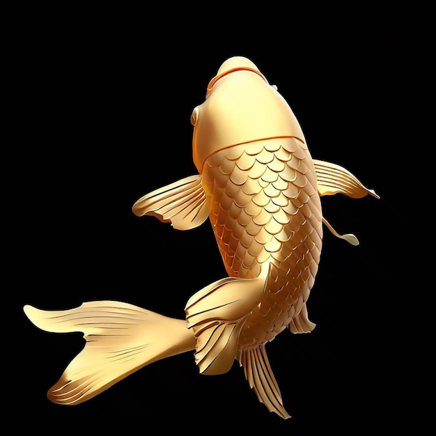 Foto ilustração de peixe koi de ouro em 3d