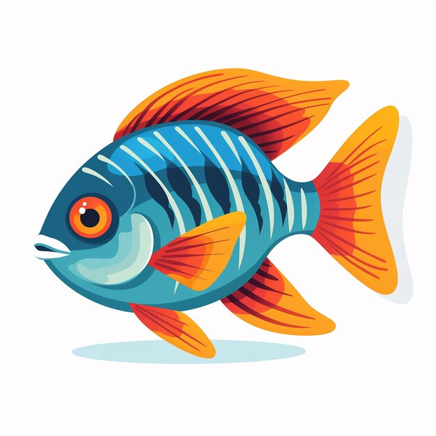 Ilustração de peixes coloridos, beleza marinha vibrante