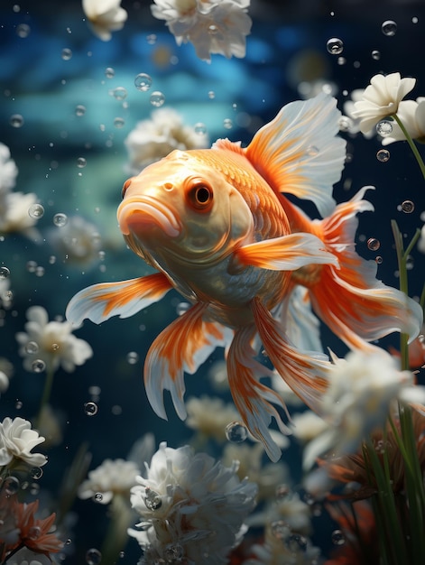 Ilustração de peixes e animais aquáticos