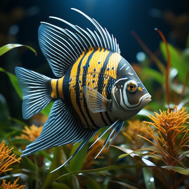 Ilustração de peixes e animais aquáticos