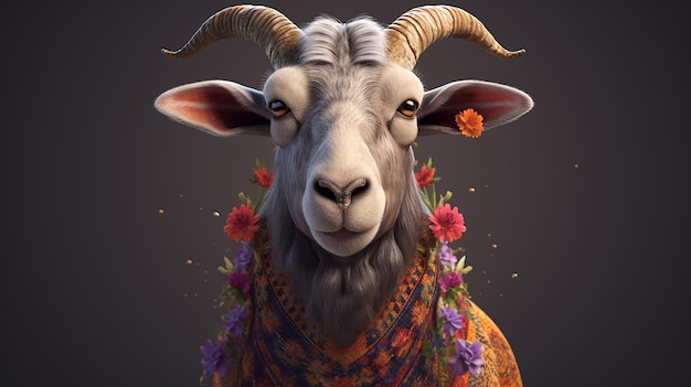 ilustração de personagem de cabra eiduladha alegre