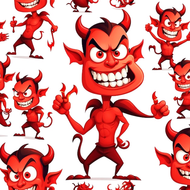 Ilustração de personagem de desenho animado do diabo em fundo branco