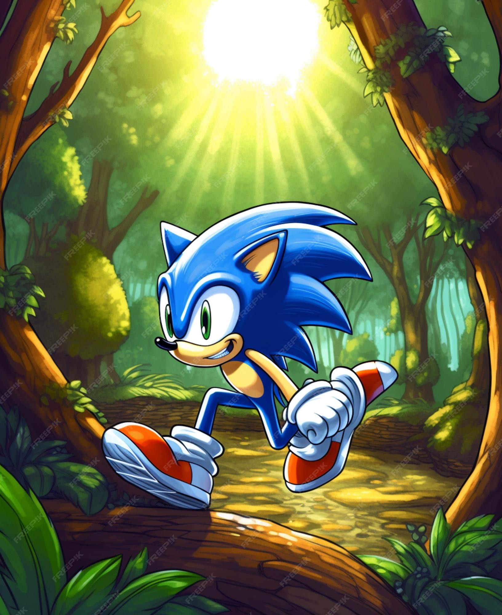 Ilustração de personagem de desenho animado sonic the hedgehog