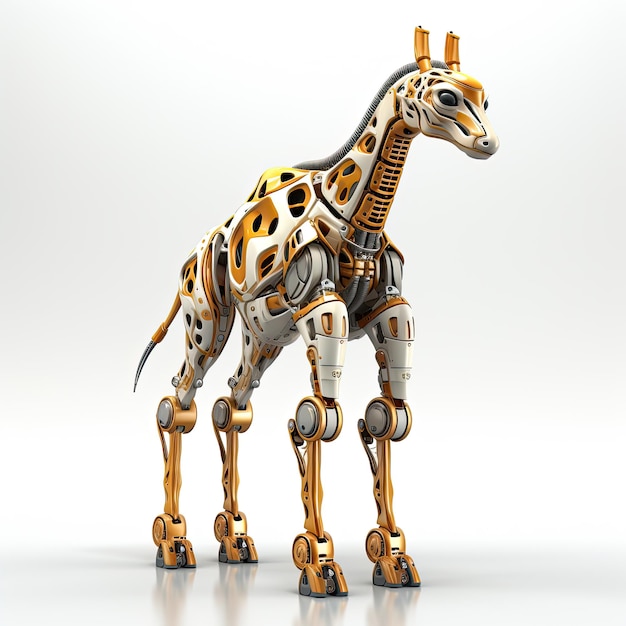 ilustração de personagem de girafas girafas em tema de robô