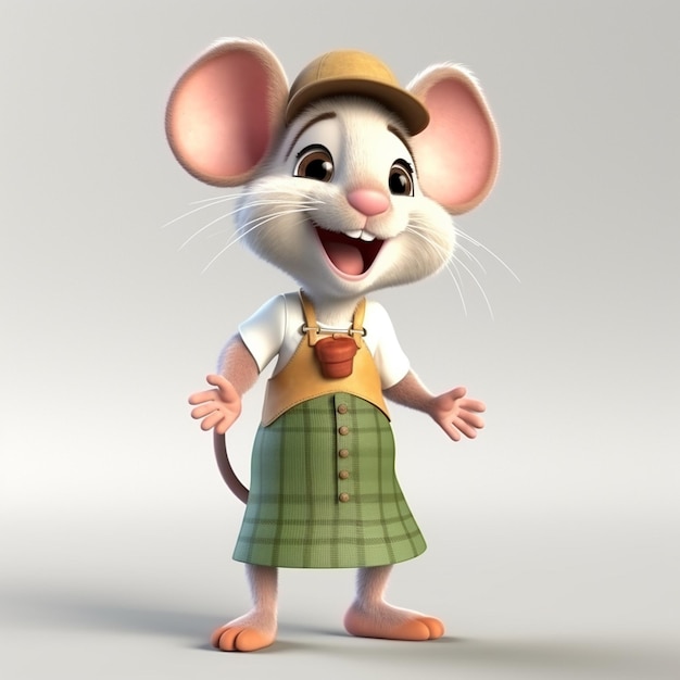 Ilustração de personagens de ratos animados bonitos