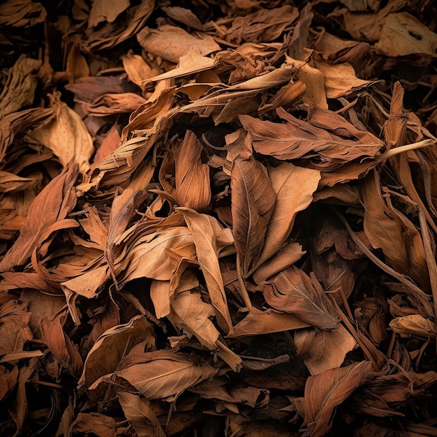 ilustração de pilha de folhas secas de tabaco