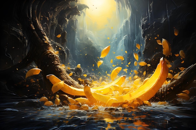 ilustração de pintura de banana