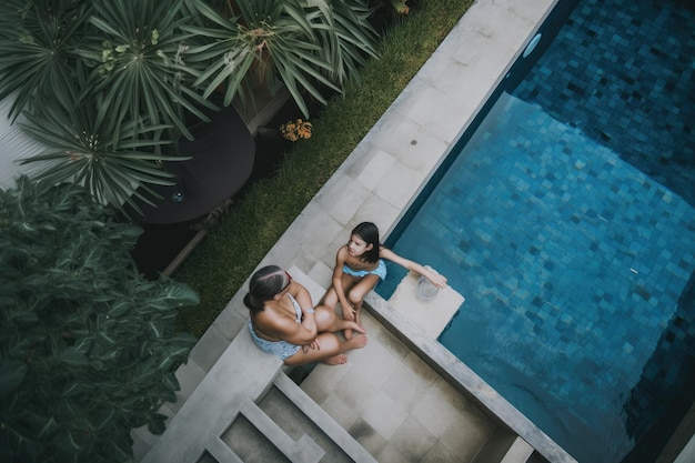 Ilustração de piscina de verão ia generativa